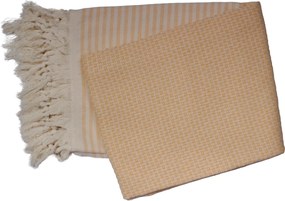 Hamamdoek – wafel honingraat – 100×200 – geel