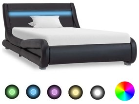 vidaXL Bedframe met LED kunstleer zwart 100x200 cm