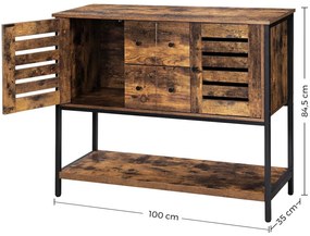 Nancy's Tilburry Opbergkast - Commode Kasten - Industriële Kast - Dressoir - Kast met 6 Lades - 100 x 35 x 84,5 cm (L x B x H)