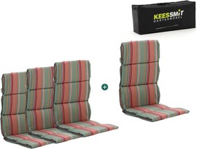 Dunne tuinkussen | Grijs-Antraciet/Oranje-Rood  | Dralon | Kees Smit  | Kees Smit Tuinmeubelen