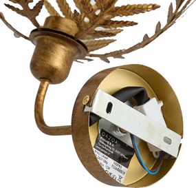 Vintage wandlamp goud 26.5cm - Botanica