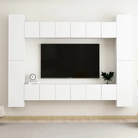 vidaXL 10-delige Tv-meubelset spaanplaat wit