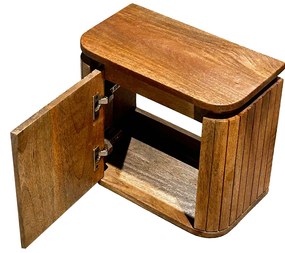 Livli Estrela toiletmeubel links met ribbelfront 40cm mangohout zonder waskom