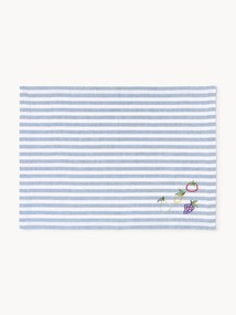 Gestreepte placemats Melony met geborduurde motieven, 2 stuks