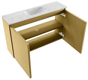 Mondiaz Ture DLux toiletmeubel 80cm oro met wastafel opalo midden met kraangat