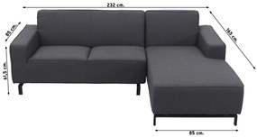 Boavista Sunbrella loungebank chaise longue - Sooty - 2-delig - links