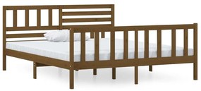 vidaXL Bedframe massief hout honingbruin 135x190 cm 4FT6 Double