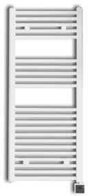 Sanicare elektrische design radiator 45x112cm wit met Bluetooth en thermostaat rechts zwart