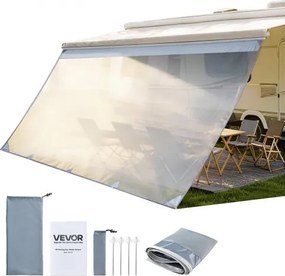 VEVOR zonnescherm (2 x 4,3 m) voor luifels (4,5 m), voorpaneel van polyester meshstof, dubbel gestikt en ademend privacyscherm voor campers, caravans en campers.
