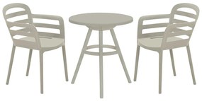Garden Impressions Mira balkonset 3-delig - Faria tuintafel Ø60 cm - zand