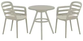 Garden Impressions Mira balkonset 3-delig - Faria tuintafel Ø60 cm - zand