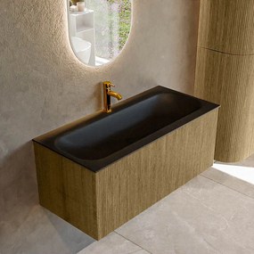 Mondiaz Kurve 100cm badmeubel dusk met 1 lade en wastafel big medium midden 1 kraangat urban
