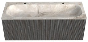 Mondiaz Kurve-dlux 120cm badmeubel shadow met 1 lade en wastafel big large midden 2 kraangaten frappe