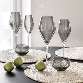 Elegant Smokey Gray Wijnglazen- set van 4