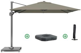Zweefparasol  2.7x2.7m T2 (incl. voet + hoes) taupe Taupe-naturel-bruin Platinum Voyager