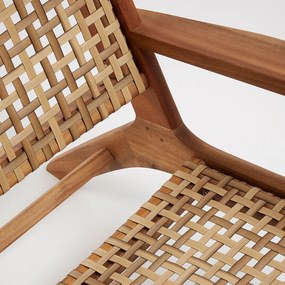 Kave Home Grignoon Houten Fauteuil Met Riet