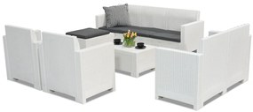 Technorattan loungemeubelset Nebraska Relax Corner 8 wit Bica