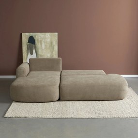 Hoekbank Met Slaapfunctie Beige Chaise Longue Links