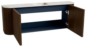 Mondiaz Joya DLux 115cm toiletmeubel ronding links/rechts walnut met wastafel faye midden 1 kraangat frappe