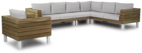 Hoek loungeset  Teak Old teak greywash 7 personen Lifestyle Garden Furniture Seashore