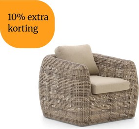 + 10% kassakorting | Lounge tuinstoel | Intenso  Marecchia | Wicker (vlechtwerk) | Taupe | Kees Smit Tuinmeubelen