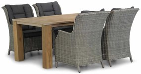 Tuinset 4 personen 165 cm Wicker Grijs Garden Collections Aberdeen/Brighton