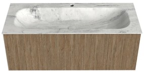 Mondiaz Kurve-dlux 110cm badmeubel dusk met 1 lade en wastafel big medium midden 1 kraangat opalo