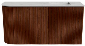 Mondiaz Joya DLux 80cm toiletmeubel ronding links ruby met wastafel faye rechts 1 kraangat opalo