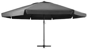 vidaXL Parasol met aluminium paal 600 cm antraciet