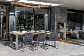 4 Seasons Outdoor Accor eetset met Alto tafel 240 cm  Tuinset    houtkleur weerbestendig