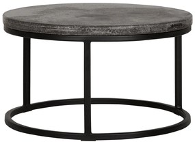 Must Living Mont Blanc Ronde Salontafel Basalt Steen 60cm - 60 X 60cm.
