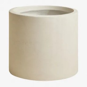 Aurevi Betonnen Buitenbloempot Ø30 Cm & Gebroken Wit - Sklum