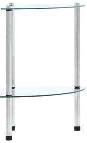 vidaXL Kastje 2-laags 30x30x47 cm gehard glas transparant