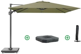 Platinum Challenger zweefparasol 3x3m T2 premium (incl. voet + hoes) lush green