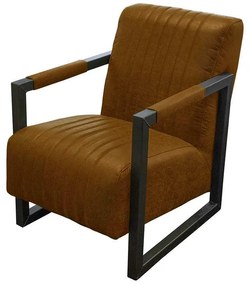 Industriële fauteuil Capri | leer Colorado cognac 03 | 59 cm breed
