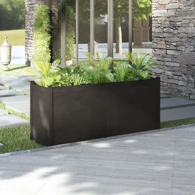 vidaXL Plantenbak 150x50x70 cm massief grenenhout zwart