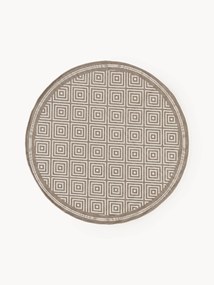 Ronde outdoor dubbelzijdig vloerkleed Reddy met ruitjesmotief