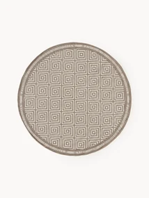 Ronde outdoor dubbelzijdig vloerkleed Reddy met ruitjesmotief