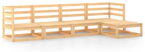 vidaXL 5-delige Loungeset massief grenenhout