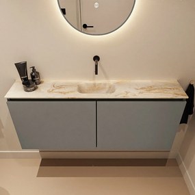 Mondiaz Ture DLux toiletmeubel 120cm smoke met wastafel frappe midden zonder kraangat