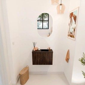 Mondiaz Joya 60cm toiletmeubel walnut met wastafel faye rechts 1 kraangat urban