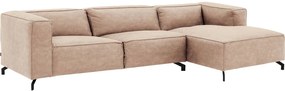 Goossens Bank Calvin beige, micro leer, 3,5-zits, modern design