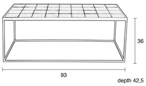 Zuiver Glazed Salontafel Met Keramische Tegels Zwart - 93 X 43cm.