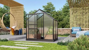 Vitavia Venus serre - 2,5m² - met 6 mm polycarbonaat - Zwart