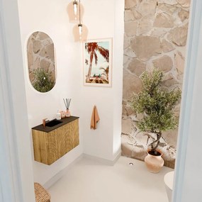Mondiaz Joya 60cm toiletmeubel oak met wastafel faye links 1 kraangat urban