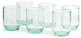 Set van 6 glazen bekers met bubbels, Faraji