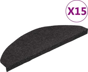 vidaXL Trapmatten zelfklevend 15 st 65x22,5x3,5 cm zwart