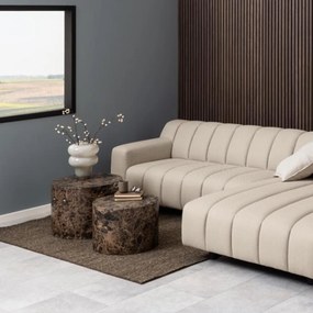 Ronde Salontafelset Bruin Emperador Marmer Look