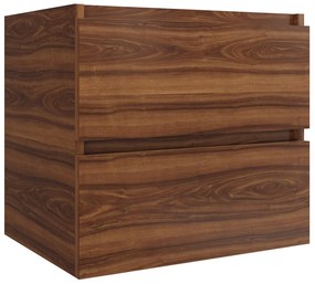 Plieger Kansas badmeubel 60cm met glans witte wastafel zonder kraangat walnoot