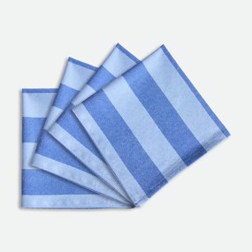 Set van 4 gestreepte servetten, 30% gerecycled katoen, geweven-geverfd, MIRELLA